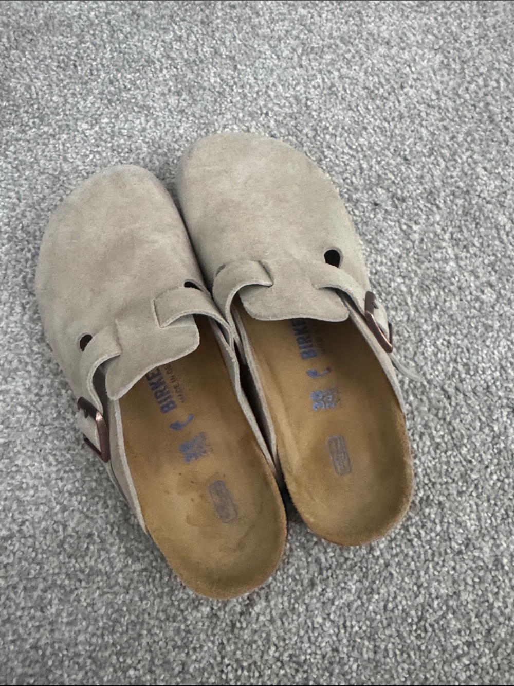 Birkenstock like Beige Suede Slip-On Clogs